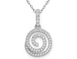 1/6 Carat (ctw) Diamond Swirl Pendant Necklace in 14K White Gold with Chain